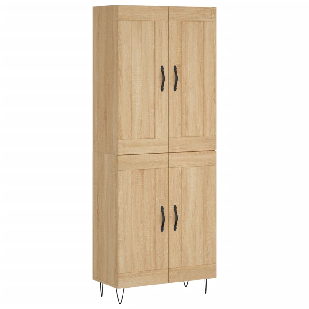 Highboard sonoma eik 69,5x34x180 cm konstruert tre