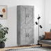 Highboard betonggrå 69,5x34x180 cm konstruert tre