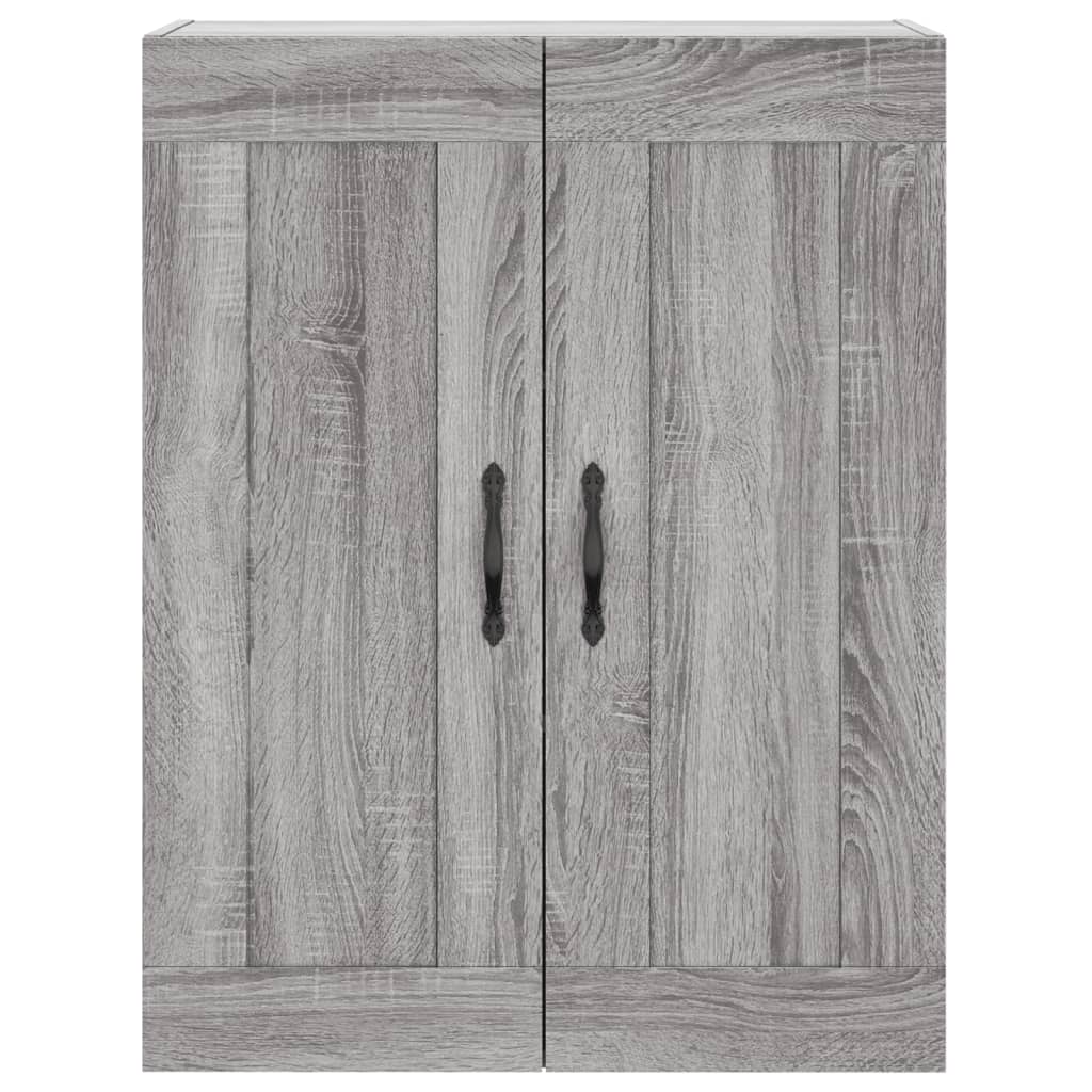 Highboard grå sonoma 69,5x34x180 cm konstruert tre