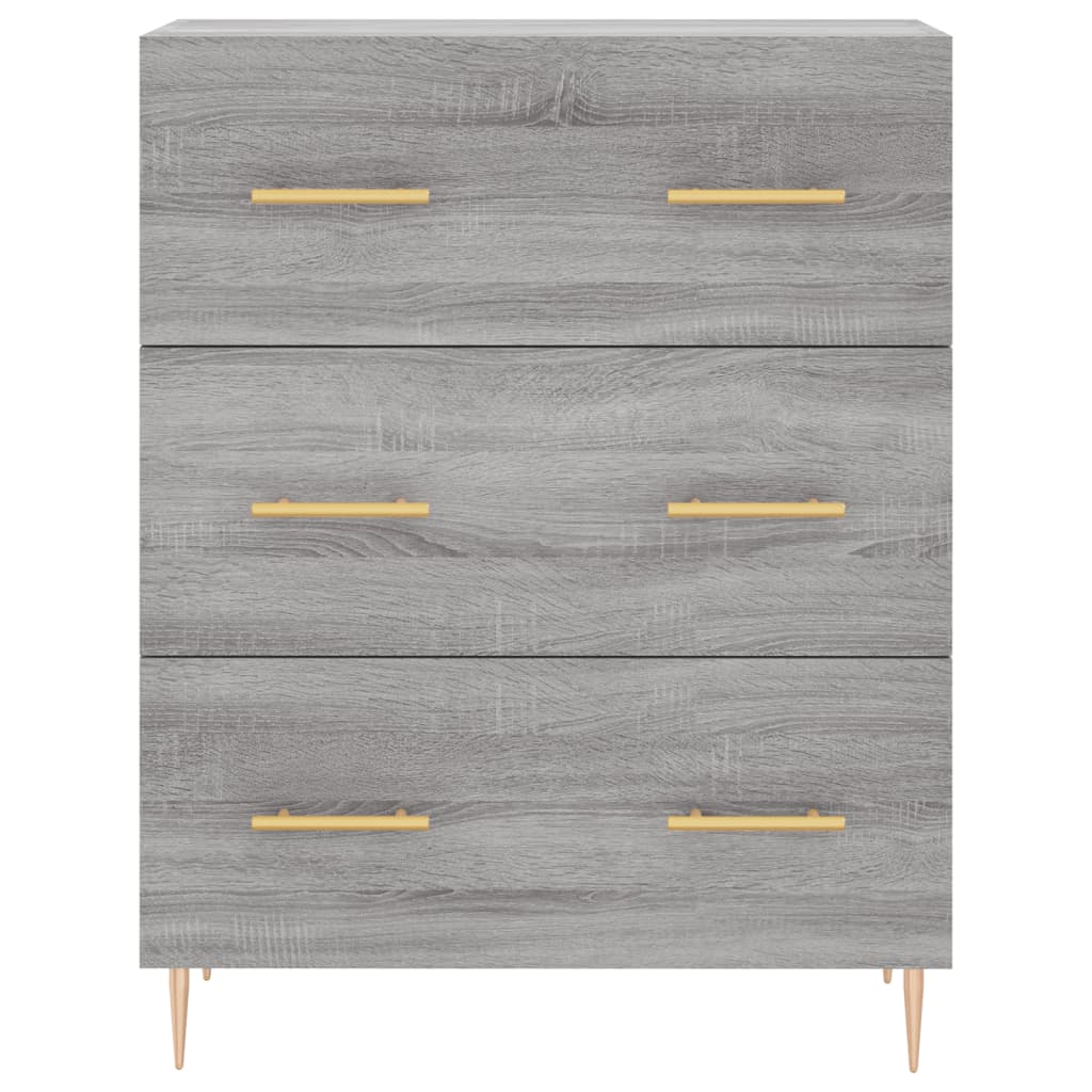 Highboard grå sonoma 69,5x34x180 cm konstruert tre vidaXL