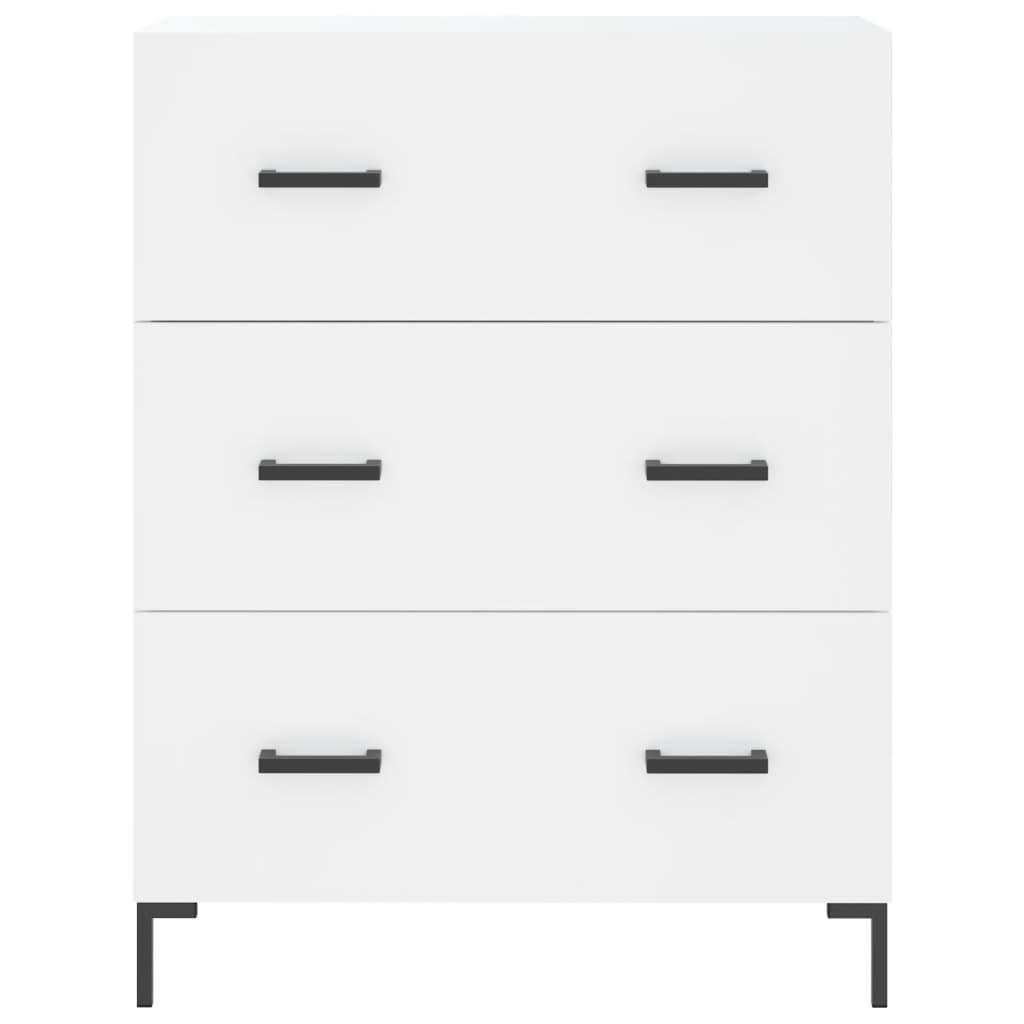 Highboard hvit 69,5x34x180 cm konstruert tre