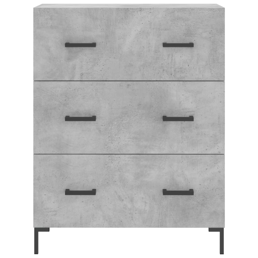 Highboard betonggrå 69,5x34x180 cm konstruert tre