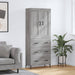 Highboard grå sonoma 69,5x34x180 cm konstruert tre