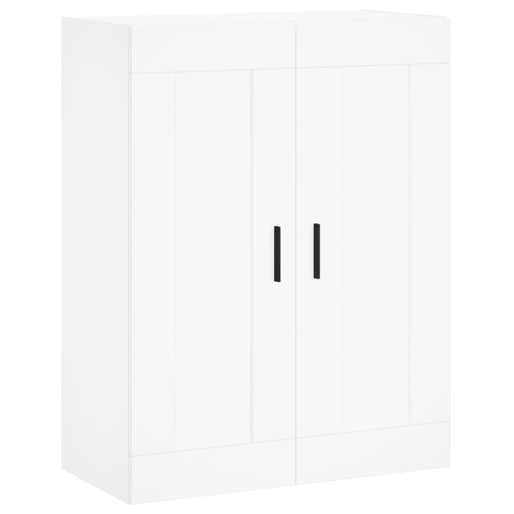 Highboard hvit 69,5x34x180 cm konstruert tre