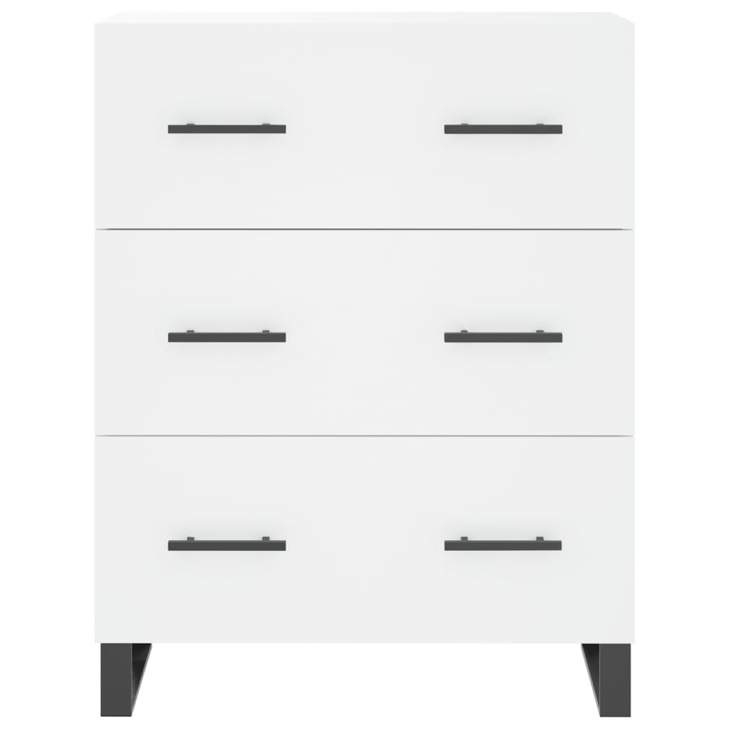 Highboard hvit 69,5x34x180 cm konstruert tre