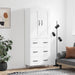 Highboard hvit 69,5x34x180 cm konstruert tre