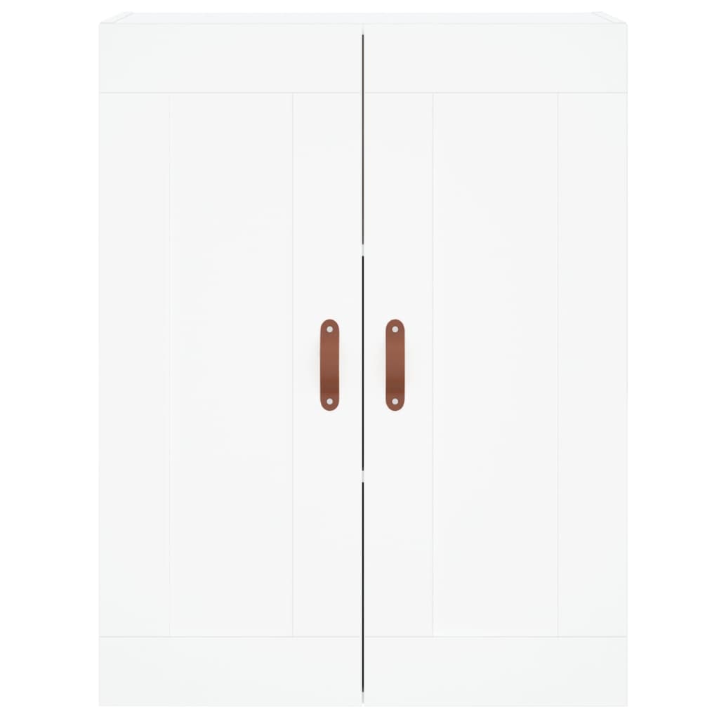 Highboard hvit 69,5x34x180 cm konstruert tre