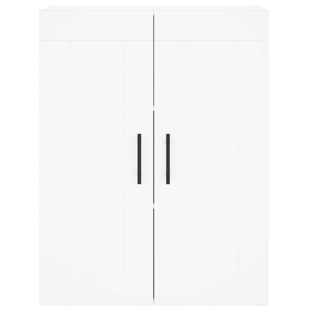 Highboard hvit 69,5x34x180 cm konstruert tre