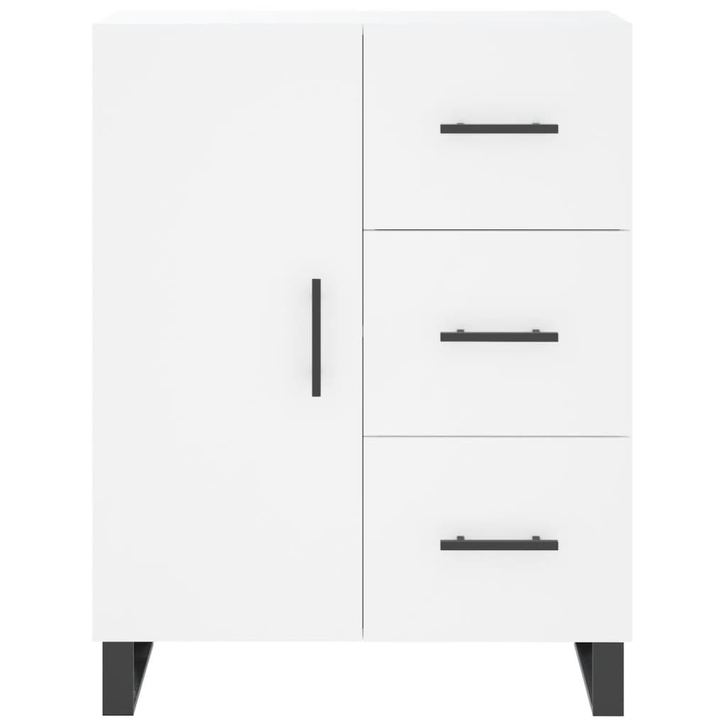 Highboard hvit 69,5x34x180 cm konstruert tre