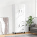 Highboard hvit 69,5x34x180 cm konstruert tre