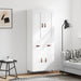 Highboard hvit 69,5x34x180 cm konstruert tre