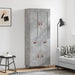 Highboard betonggrå 69,5x34x180 cm konstruert tre