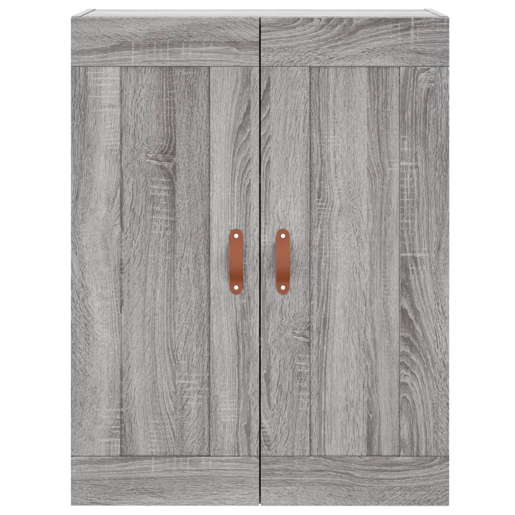 Highboard grå sonoma 69,5x34x180 cm konstruert tre