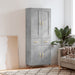 Highboard betonggrå 69,5x34x180 cm konstruert tre