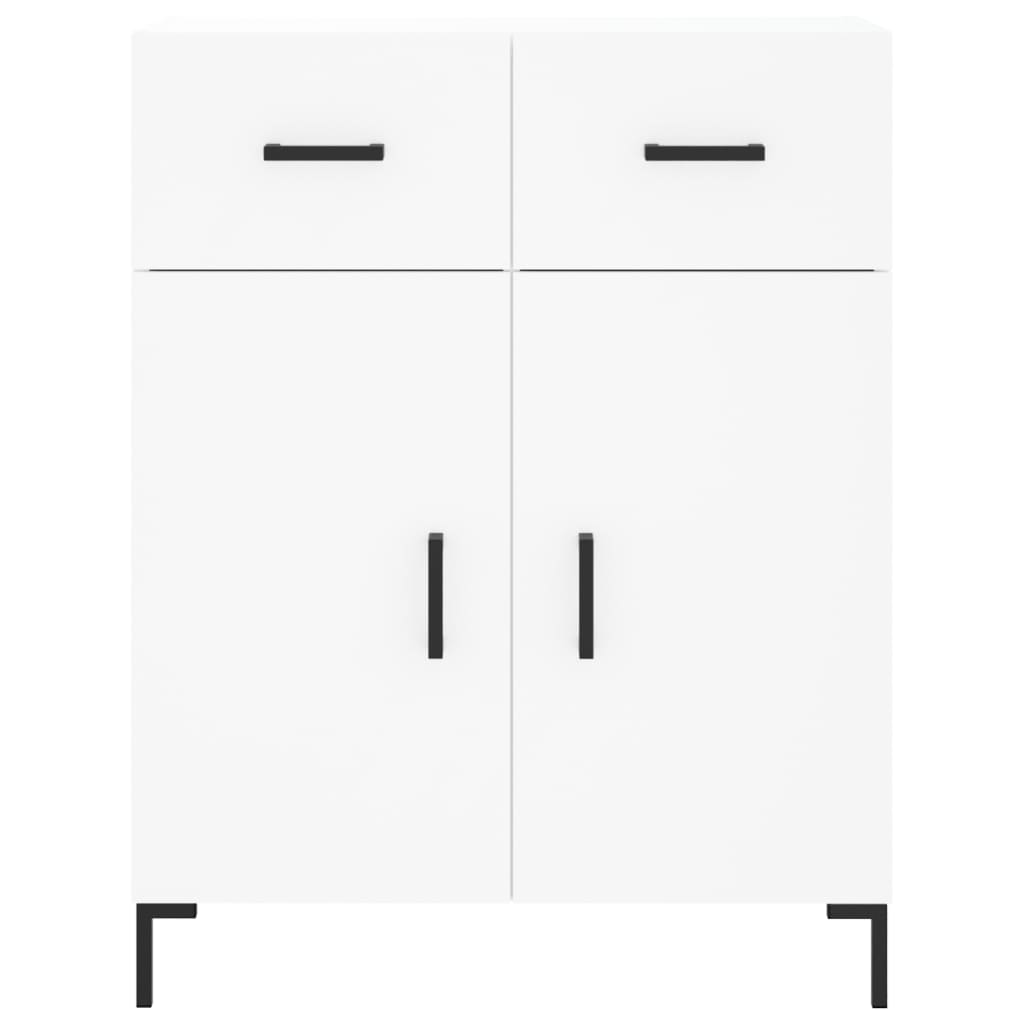 Highboard hvit 69,5x34x180 cm konstruert tre