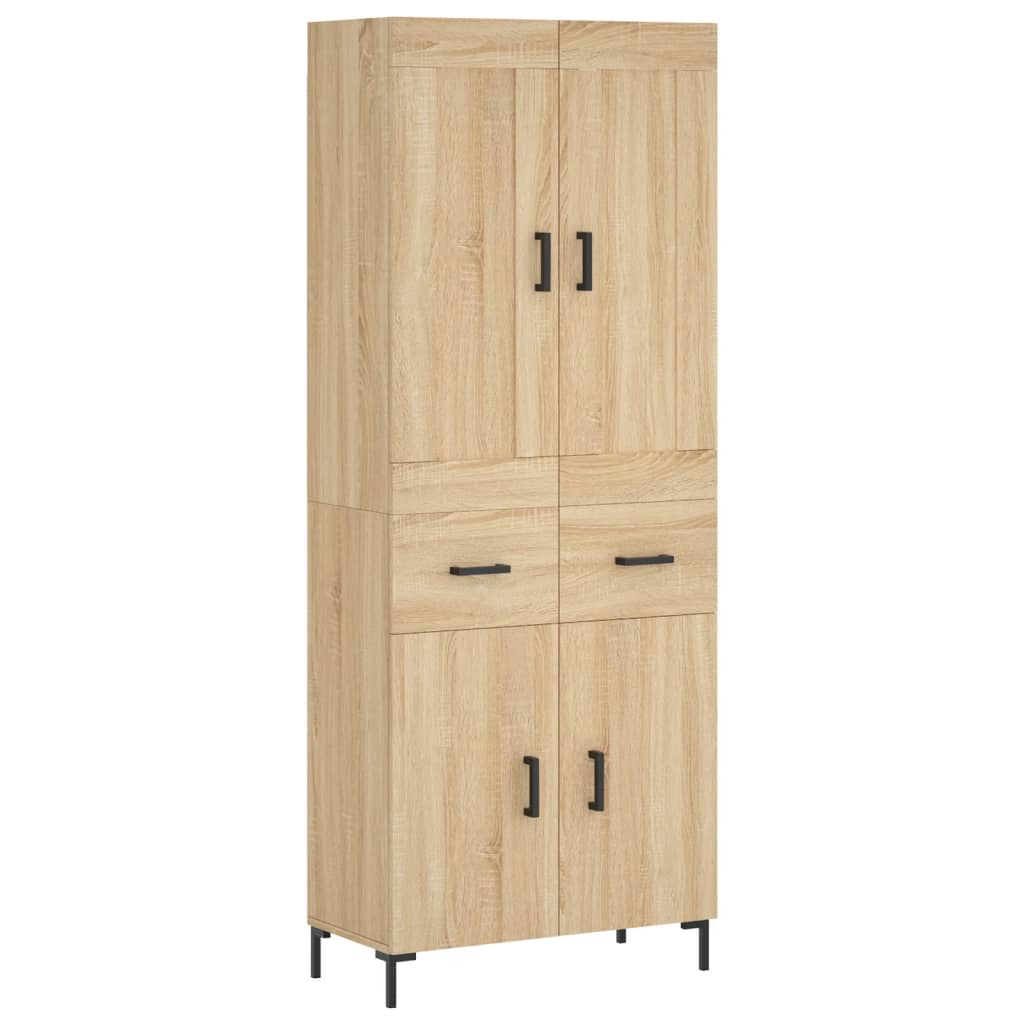 Highboard sonoma eik 69,5x34x180 cm konstruert tre