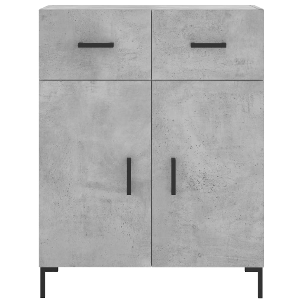 Highboard betonggrå 69,5x34x180 cm konstruert tre