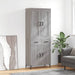 Highboard grå sonoma 69,5x34x180 cm konstruert tre
