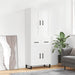 Highboard hvit 69,5x34x180 cm konstruert tre