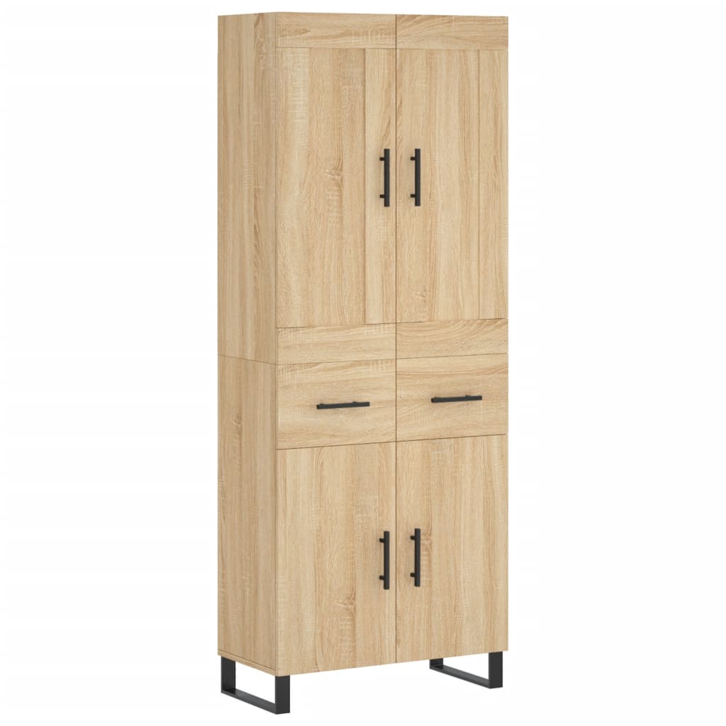 Highboard sonoma eik 69,5x34x180 cm konstruert tre