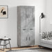Highboard betonggrå 69,5x34x180 cm konstruert tre