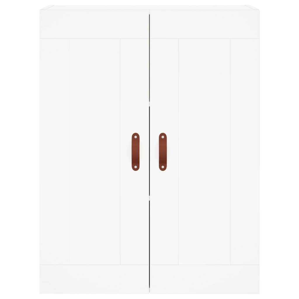 Highboard hvit 69,5x34x180 cm konstruert tre