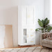 Highboard hvit 69,5x34x180 cm konstruert tre