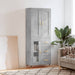 Highboard betonggrå 69,5x34x180 cm konstruert tre
