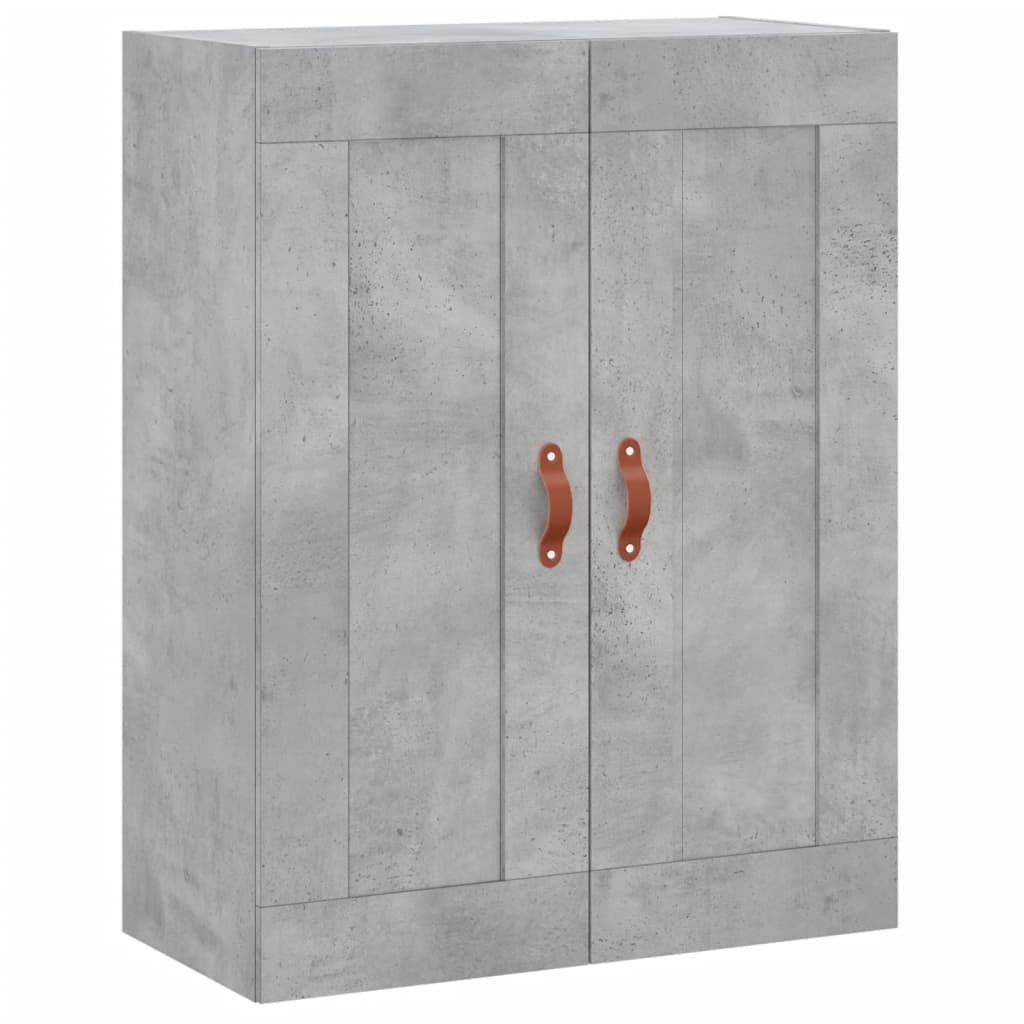 Highboard betonggrå 69,5x34x180 cm konstruert tre