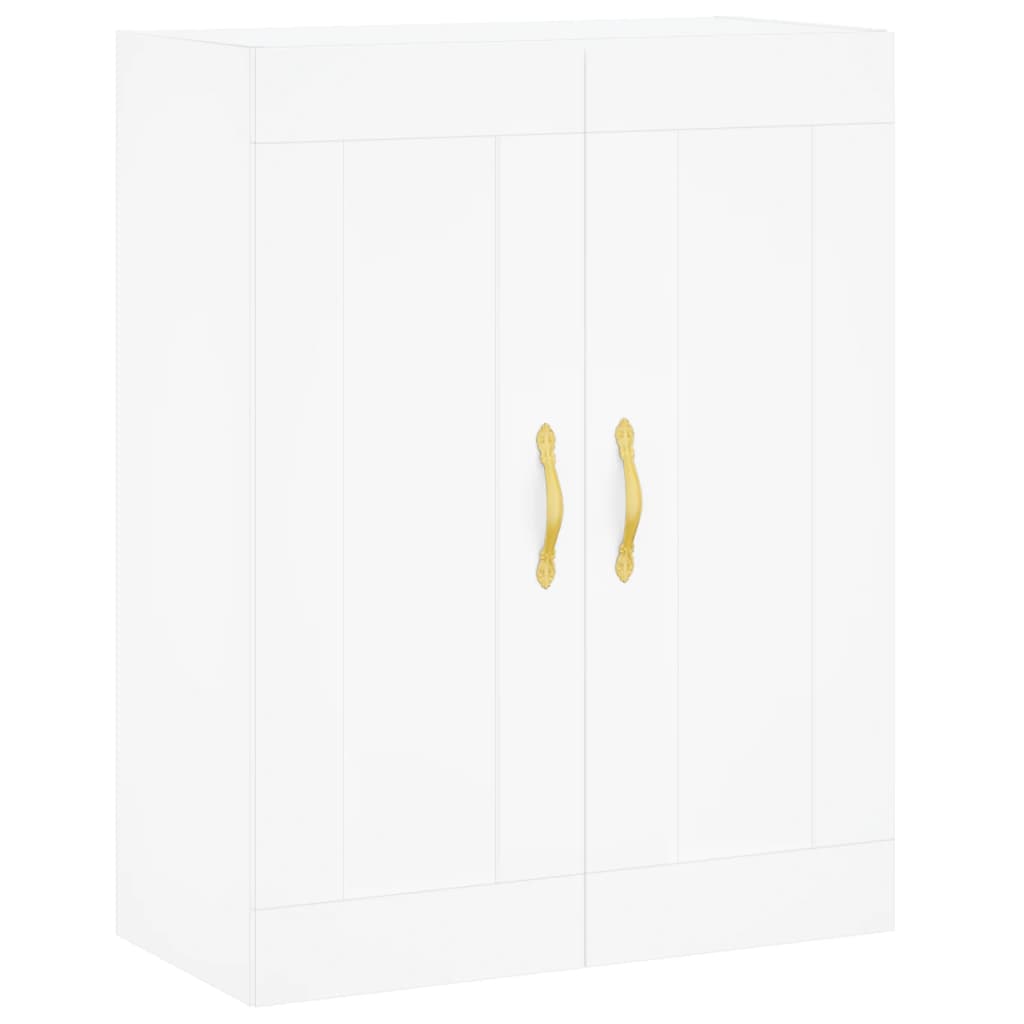 Highboard hvit 69,5x34x180 cm konstruert tre