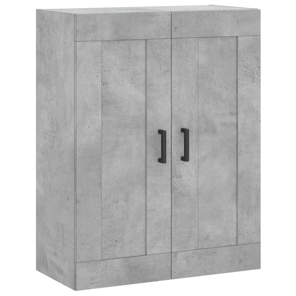 Highboard betonggrå 69,5x34x180 cm konstruert tre