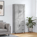 Highboard betonggrå 69,5x34x180 cm konstruert tre