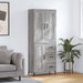 Highboard grå sonoma 69,5x34x180 cm konstruert tre