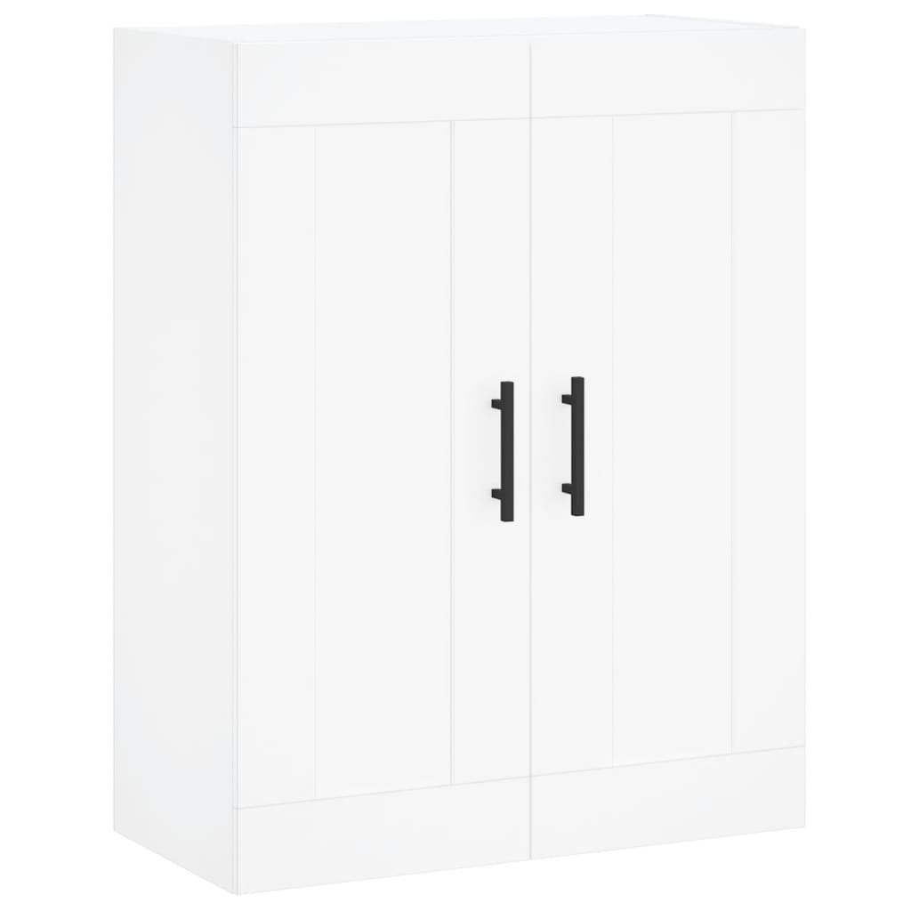 Highboard hvit 69,5x34x180 cm konstruert tre