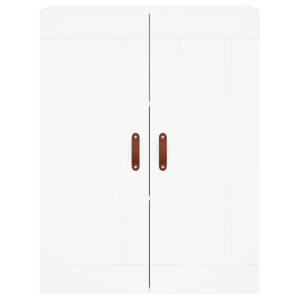 Highboard hvit 69,5x34x180 cm konstruert tre