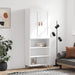 Highboard hvit 69,5x34x180 cm konstruert tre