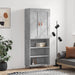 Highboard betonggrå 69,5x34x180 cm konstruert tre