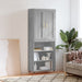 Highboard grå sonoma 69,5x34x180 cm konstruert tre
