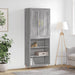 Highboard grå sonoma 69,5x34x180 cm konstruert tre