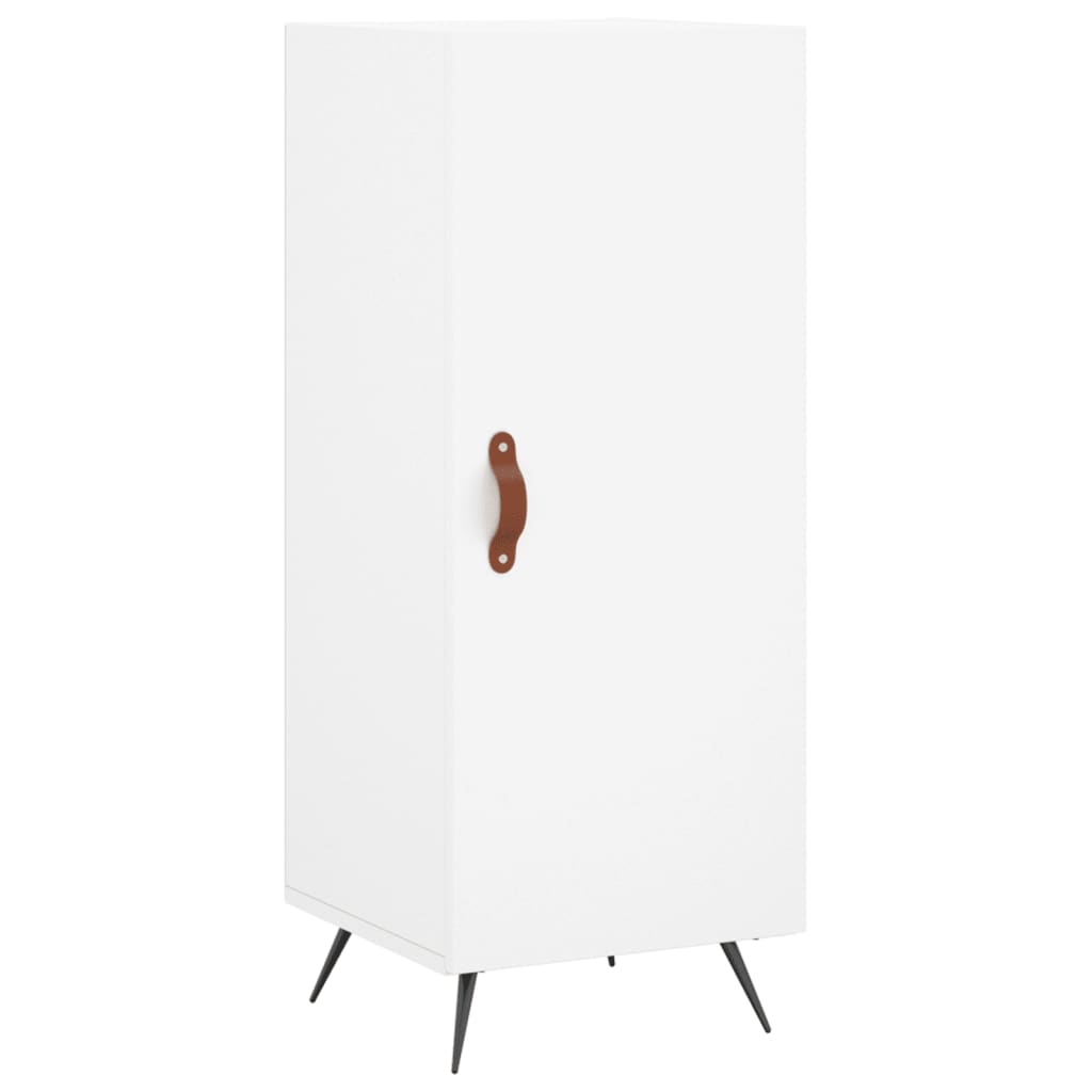 Highboard hvit 34,5x34x180 cm konstruert tre