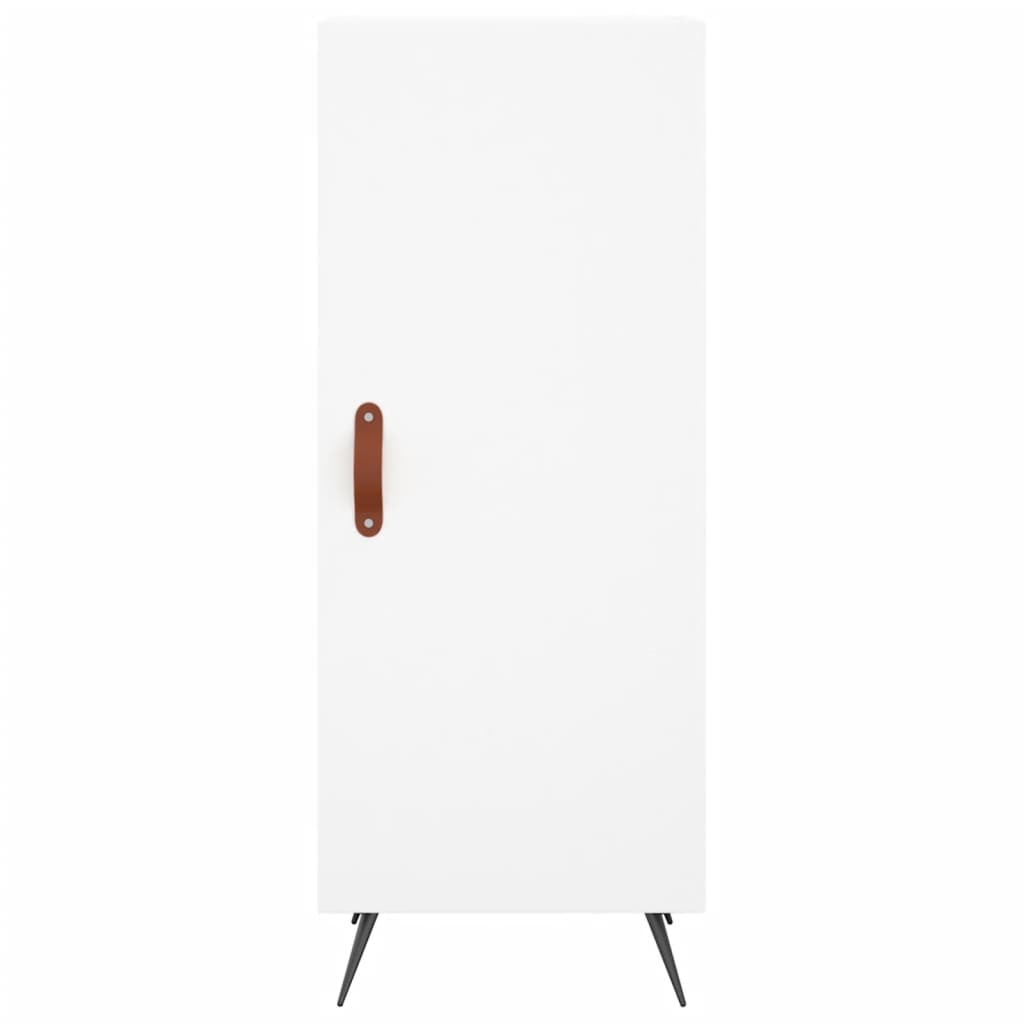 Highboard hvit 34,5x34x180 cm konstruert tre