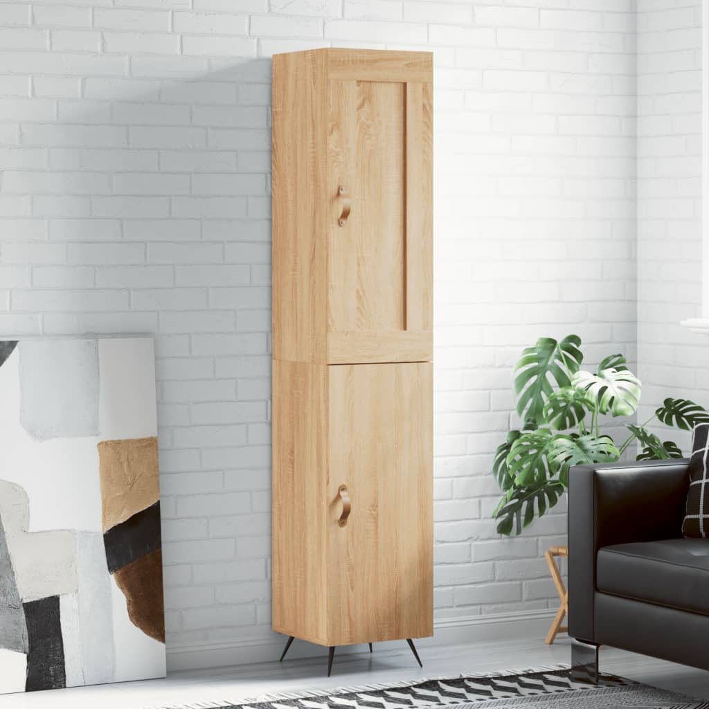 Highboard sonoma eik 34,5x34x180 cm konstruert tre