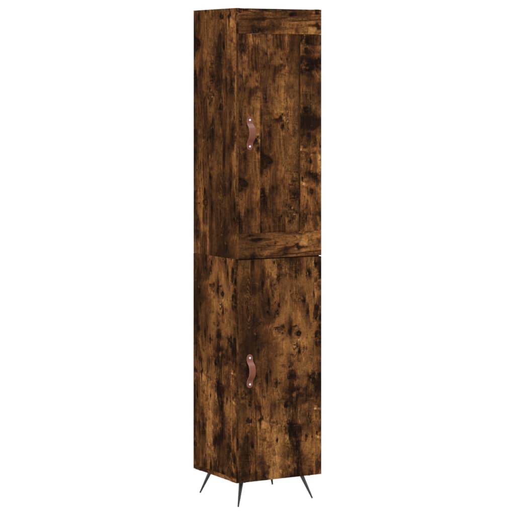 Highboard røkt eik 34,5x34x180 cm konstruert tre