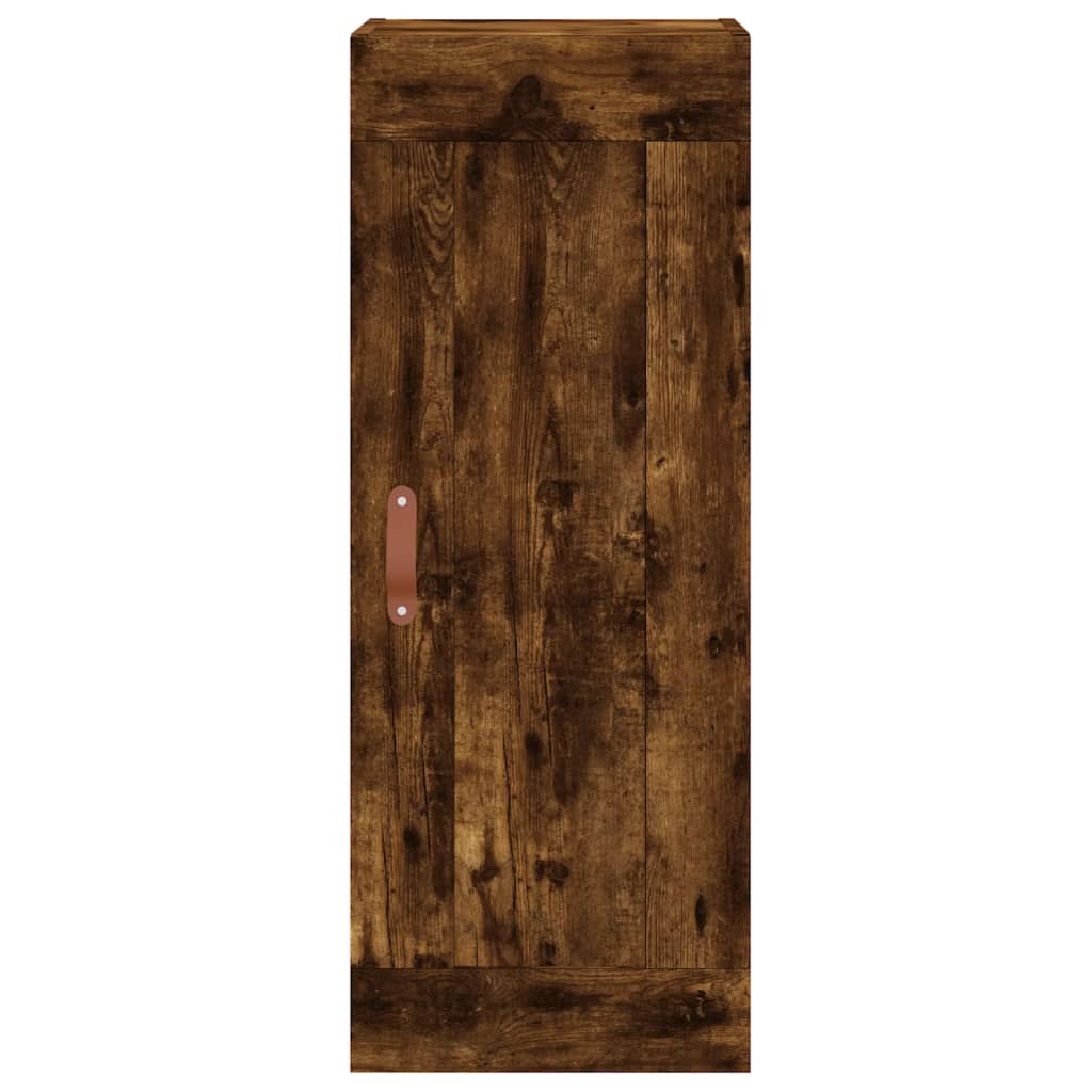 Highboard røkt eik 34,5x34x180 cm konstruert tre