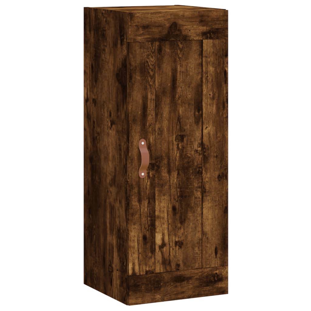 Highboard røkt eik 34,5x34x180 cm konstruert tre