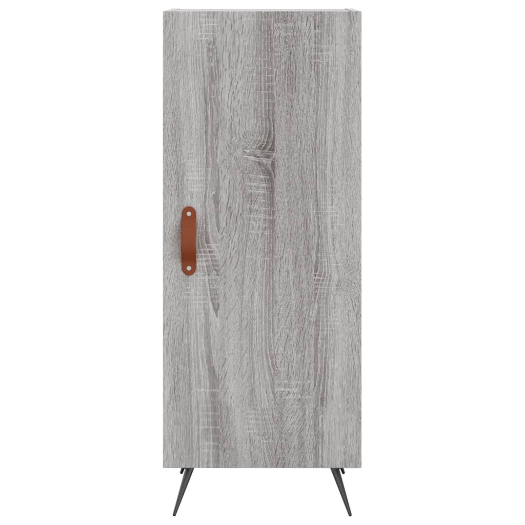 Highboard grå sonoma 34,5x34x180 cm konstruert tre
