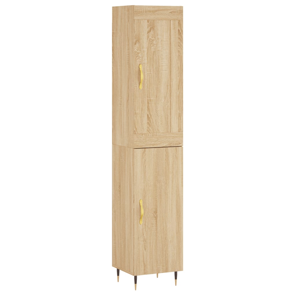 Highboard sonoma eik 34,5x34x180 cm konstruert tre