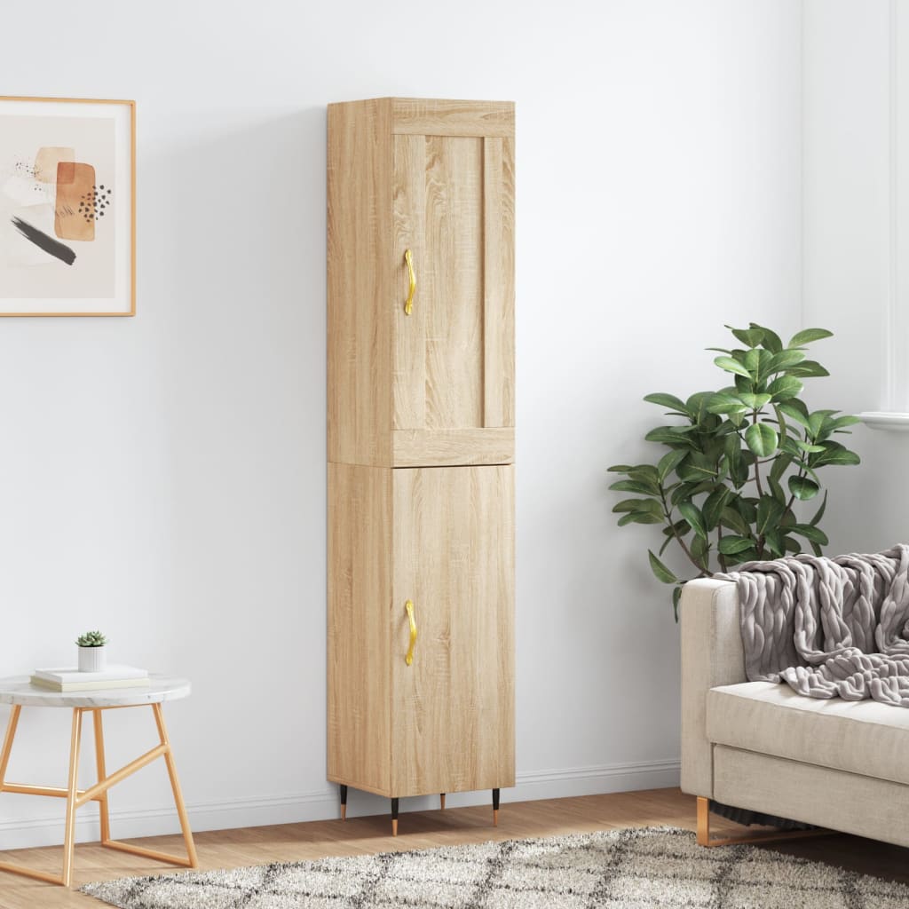 Highboard sonoma eik 34,5x34x180 cm konstruert tre