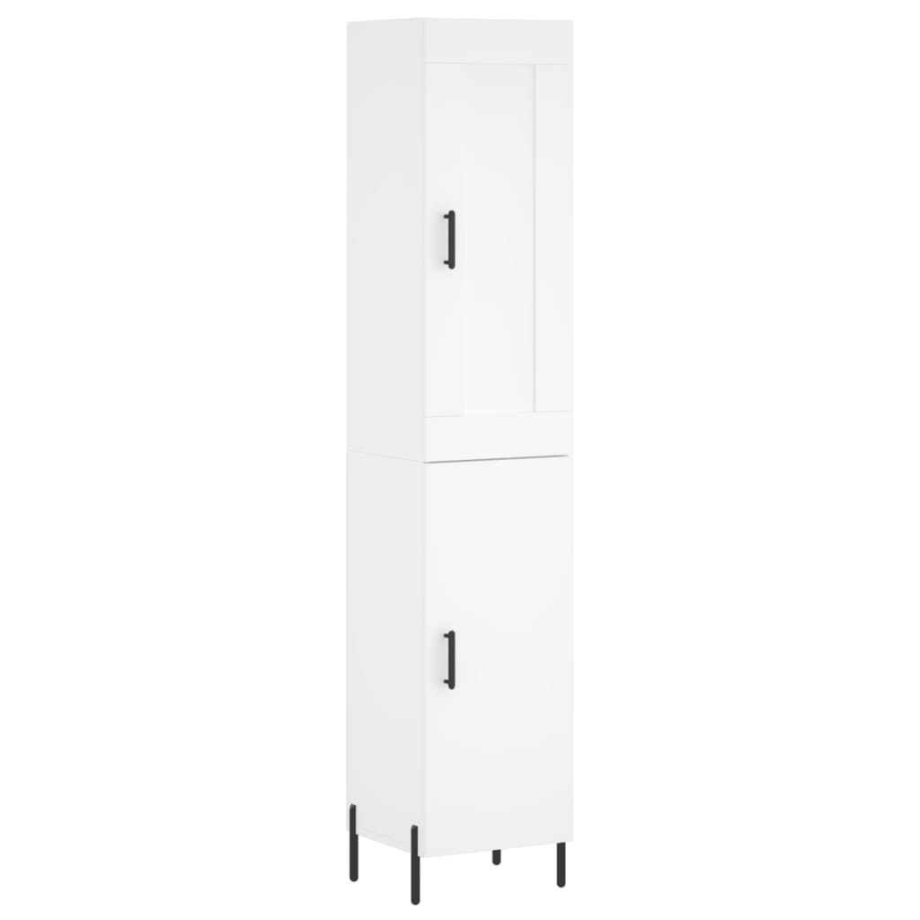 Highboard hvit 34,5x34x180 cm konstruert tre vidaXL