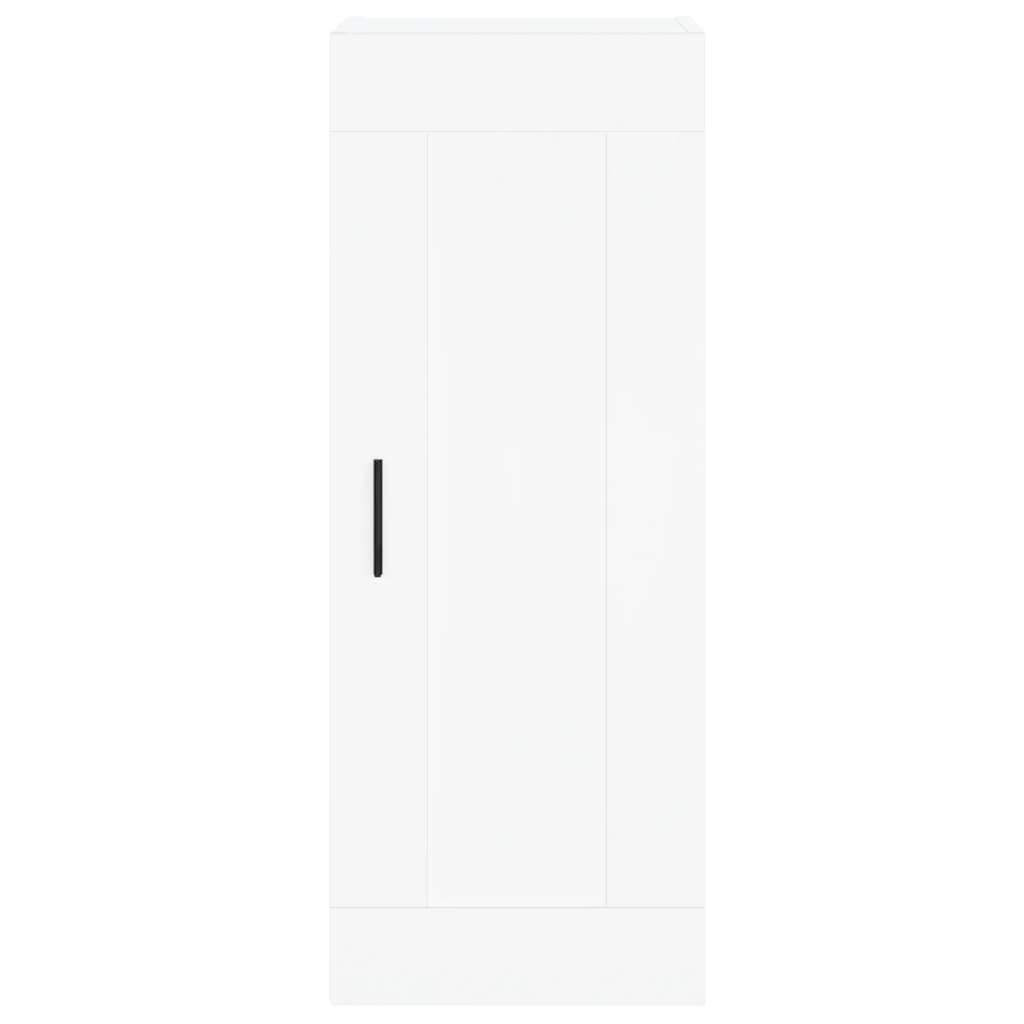 Highboard hvit 34,5x34x180 cm konstruert tre